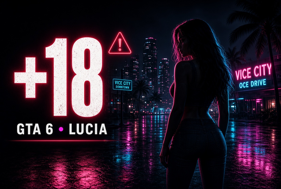 Capa da notícia: Novo vazamento de GTA 6 mostra Lucia completamente nua saltando de paraquedas